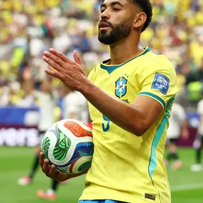 Soccer Football - FIFA World Cup 2026 - Round of 32 - Brazil v Japan - Houston Stadium, Houston, Texas, U.S. - June 29, 2026 Brazil's Matheus Cunha reacts REUTERS/Phil Noble