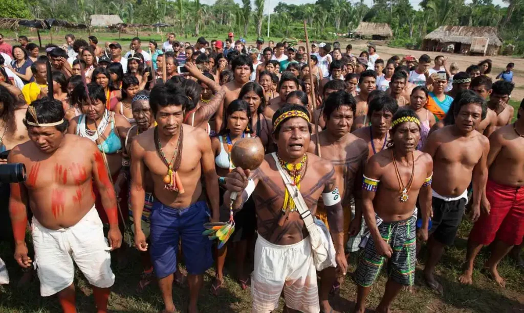 Indígenas Apinajé, Krahô, Xerente, Canela e Avá Canoeiro no encontro. Foto: Edson Prudencio/APA-TO