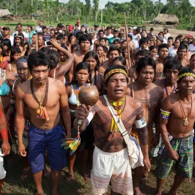 Indígenas Apinajé, Krahô, Xerente, Canela e Avá Canoeiro no encontro. Foto: Edson Prudencio/APA-TO