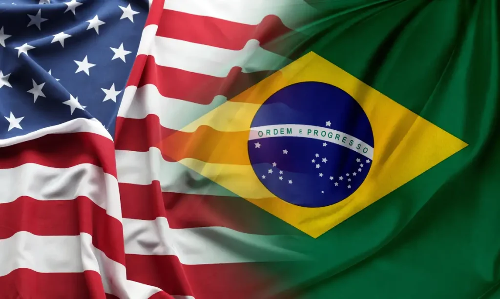 Bandeiras dos Estados Unidos e Brasil. Foto: Stillfx/ Adobe Stock