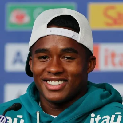 Soccer Football - FIFA World Cup 2026 - Brazil Press Conference - The Ridge Hotel, Basking Ridge, New Jersey, U.S. - July 2, 2026 Brazil's Endrick during the press conference IMAGN IMAGES via Reuters/Caean Couto