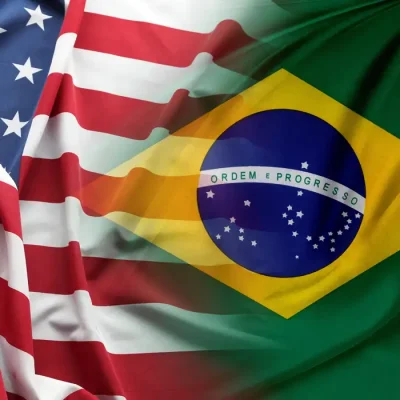 Bandeiras dos Estados Unidos e Brasil. Foto: Stillfx/ Adobe Stock