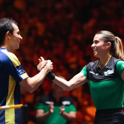 Hugo Calderano e Bruna Takahashi - duplas mistas avançam à final inédita do Smash de Singapura, em 26/02/2026