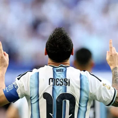 Soccer Football - FIFA World Cup 2026 - Round of 32 - Argentina v Cape Verde - Miami Stadium, Miami Gardens, Florida, U.S. - July 3, 2026
Argentina's Lionel Messi celebrates scoring their first goal REUTERS/Amanda Perobelli TPX IMAGES OF THE DAY
