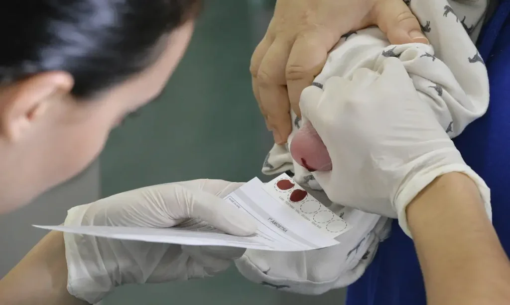 Teste do pezinho no Hospital Regional de Taguatinga (HRT).