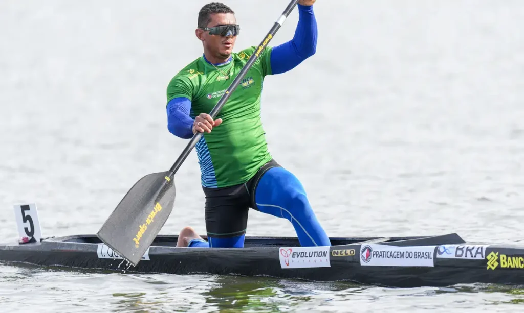 Isaquias Guimaraes Queiroz during ICF Canoe Sprint and Paracanoe World Championships in Poznan, Poland, on August 28, 2026 (Photo by Foto Olimpik/NurPhoto)NO USE FRANCE