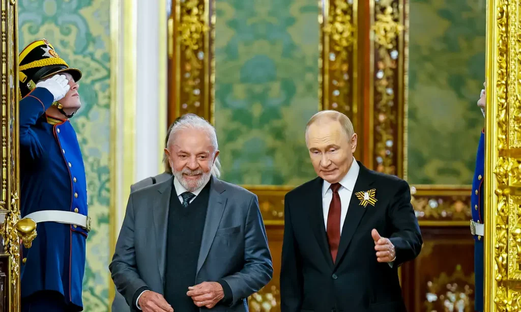 Rússia- 09/05/2025 Presidente da República, Luiz Inácio Lula da Silva, durante reunião com o Presidente da Federação da Rússia, Vladimir Putin. Grande Palácio do Kremlin, Rússia - Moscou.
Foto: Ricardo Stuckert / PR
