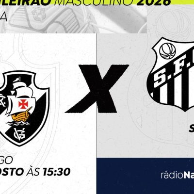 Ondas da Rádio Nacional transmitem partida entre Vasco e Santos pelo Brasileirão Masculino neste domingo (16).
