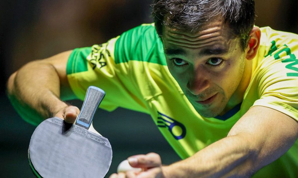 Brasília (DF), 02/08/2025 - Hugo Calderano vence de virada e garante Brasil nas quartas.
Foto: Abelardo Mendes Jr./Calderano TM