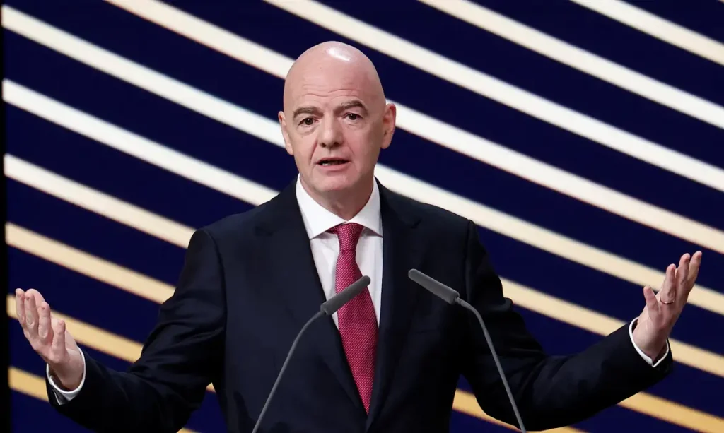 Infantino no 50º Congresso Ordinário da Uefa
12 de fevereiro de 2026 REUTERS/Benoit Tessier