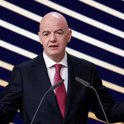 Infantino no 50º Congresso Ordinário da Uefa
12 de fevereiro de 2026   REUTERS/Benoit Tessier