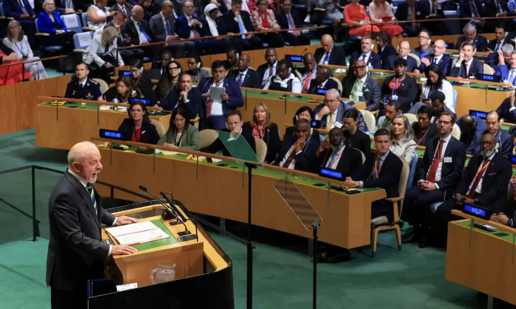 Brazil's President Luiz Inacio Lula da Silva addresses the 81st United Nations General Assembly at UN headquarters in New York City, US, September 22, 2026.  REUTERS/BRENDAN MCDERMID