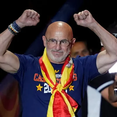 Luis De La Fuente celebra conquista da Copa do Mundo pela Espanha
20 de julho de 2026      REUTERS/Ana Beltran