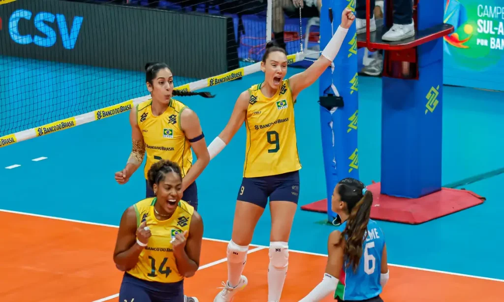 Seleção brasileira feminina derrota Argentina por 3 sets a 0, fatura título Sul-Americano e confirma vaga em LA 2028 - em 13/09/2026