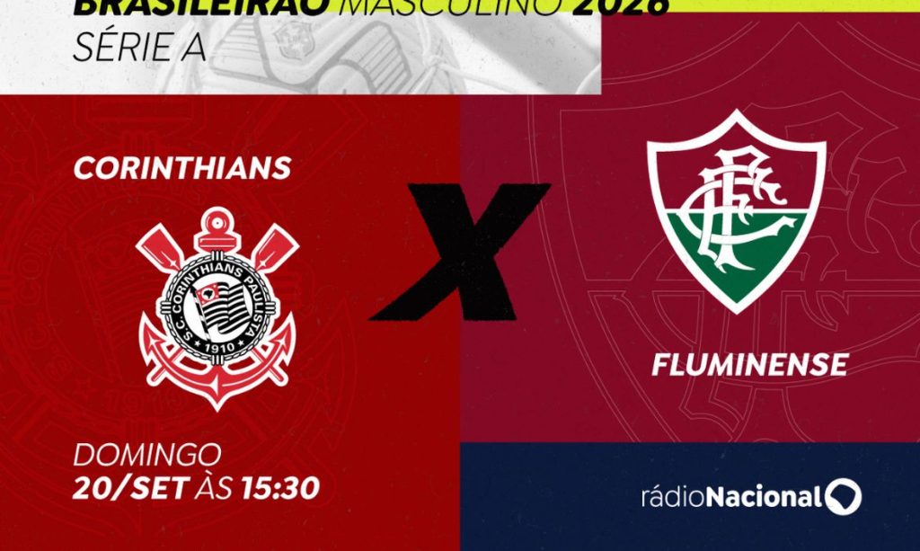 Brasília (DF), 18/09/2026 - Rádio Nacional transmite Corinthians x Fluminense pelo Brasileirão. Foto: Arte/EBC