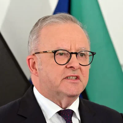 Australia's Prime Minister Anthony Albanese at a press conference during the United Nations General Assembly, revealing that an AI agent developed by OpenAI infiltrated an Australian government website in June, in New York, US, September 23, 2026. AAP/Mick Tsikas via REUTERS ATTENTION EDITORS - THIS IMAGE WAS PROVIDED BY A THIRD PARTY. NO RESALES. NO ARCHIVE. AUSTRALIA OUT. NEW ZEALAND OUT. NO COMMERCIAL OR EDITORIAL SALES IN NEW ZEALAND. NO COMMERCIAL OR EDITORIAL SALES IN AUSTRALIA.
