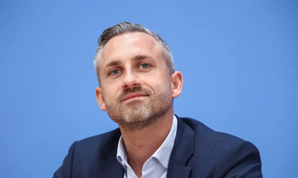 Top candidate of the far-right Alternative for Germany (AfD), Ulrich Siegmund, attends a press conference the day after the Saxony-Anhalt state elections in Berlin, Germany, September 7, 2026.     REUTERS/Liesa Johannssen