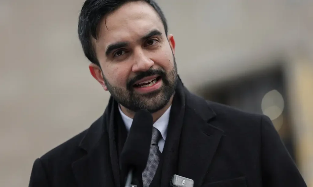 New York City Mayor Zohran Mamdani speaks during a press conference at Grand Army Plaza in the Brooklyn borough of New York City, U.S., January 2, 2026. REUTERS/Jeenah Moon