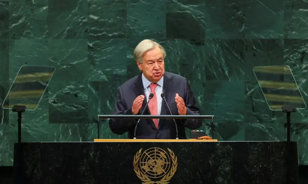 United Nations Secretary-General Antonio Guterres addresses the 81st United Nations General Assembly at UN headquarters in New York City, US, September 22, 2026. REUTERS/MIKE SEGAR