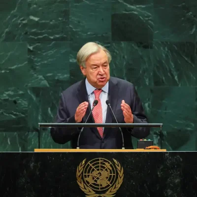 United Nations Secretary-General Antonio Guterres addresses the 81st United Nations General Assembly at UN headquarters in New York City, US, September 22, 2026. REUTERS/MIKE SEGAR