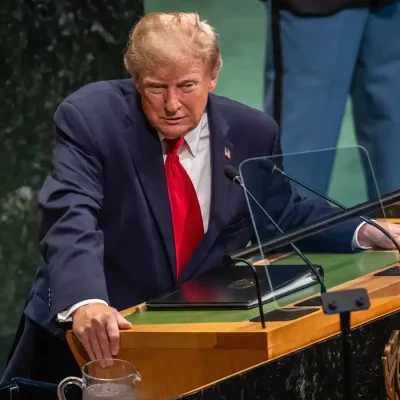 U.S. President Donald Trump speaks at the opening of the United Nations General Assembly.