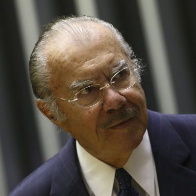 O ex-presidente José Sarney durante sessão solene em homenagem aos 103 anos do nascimento de Ulysses Guimarães.