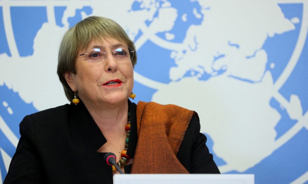 FILE PHOTO: UN High Commissioner for Human Rights Michelle Bachelet attends an event at the United Nations in Geneva