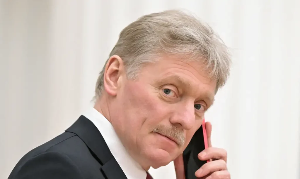 Porta-voz do Kremlin, Dmitry Peskov, durante entrevista coletiva em Moscou
18/02/2022 Sputnik/Sergey Guneev/Kremlin via REUTERS