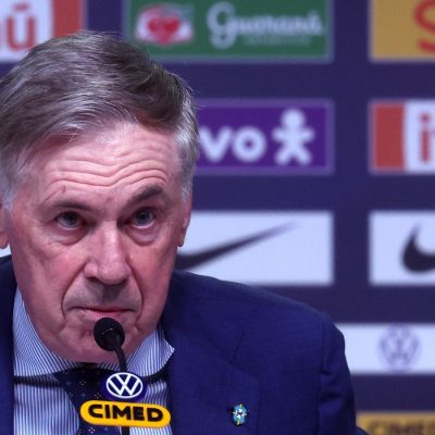 Soccer Football - Brazil coach Carlo Ancelotti Press Conference - CBF Headquarters, Rio de Janeiro, Brazil - March 16, 2026 Brazil coach Carlo Ancelotti during press conference REUTERS/Pilar Olivares