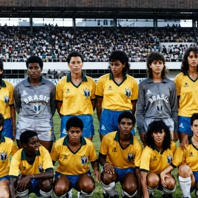 China. FOTO DE ARQUIVO - Jogadoras da Seleção brasileira de Futebol Feminino de 1988 posada. Em pé: Pelezinha, Suzana, Lica, Flordelis, Suzy, Simone, Elane e Fia. Agachadas: Russa, Roseli, Fanta, Michael Jackson, Marcinha, Sandra e Sissi.. Foto: Acervo Museu do Futebol/Divulgação