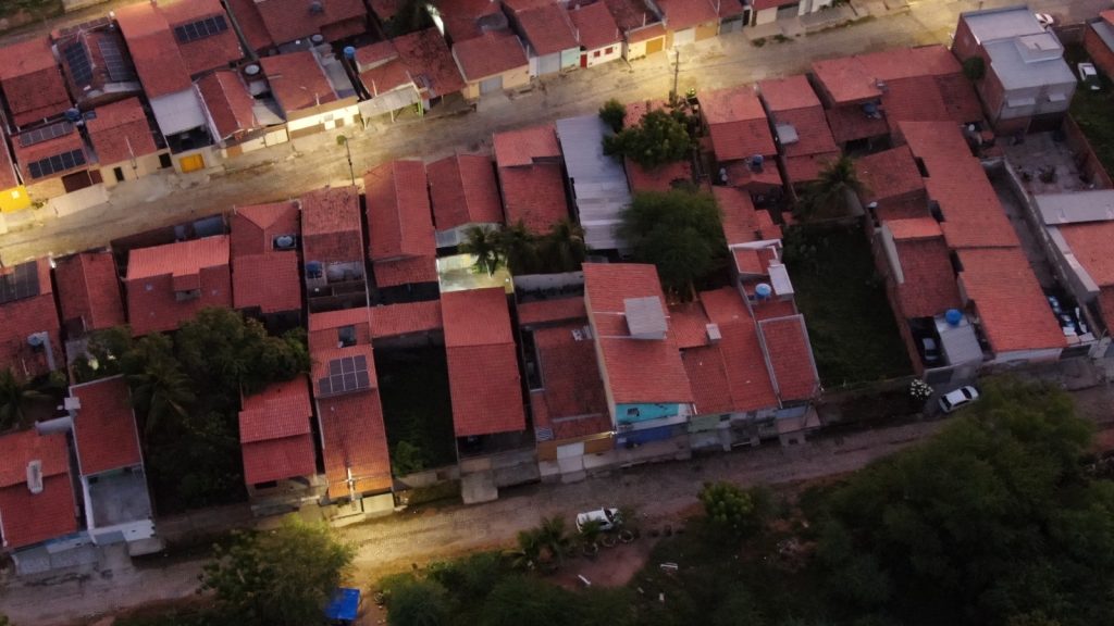 imagem aérea de casas